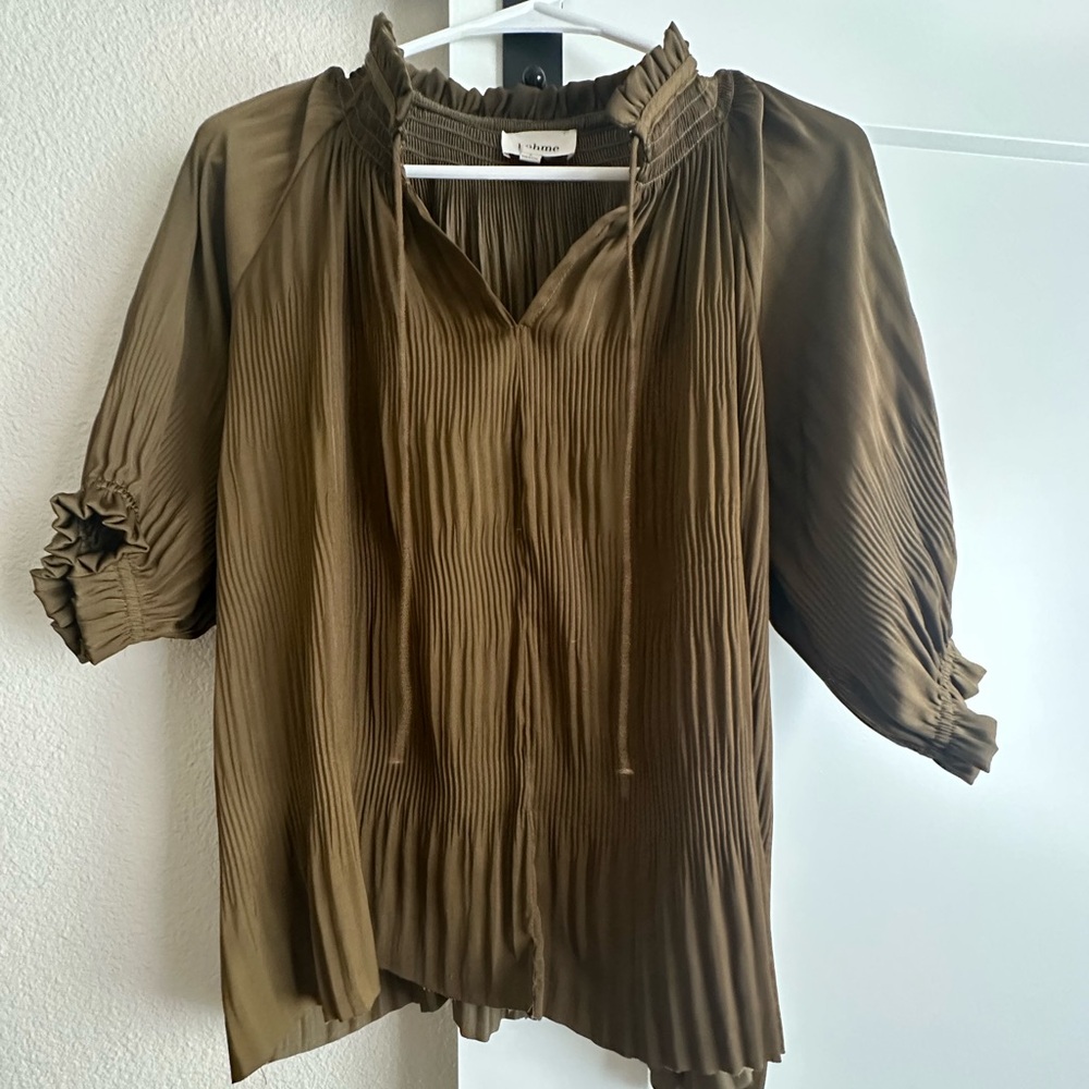 Bohme Brown Pleated Blouse